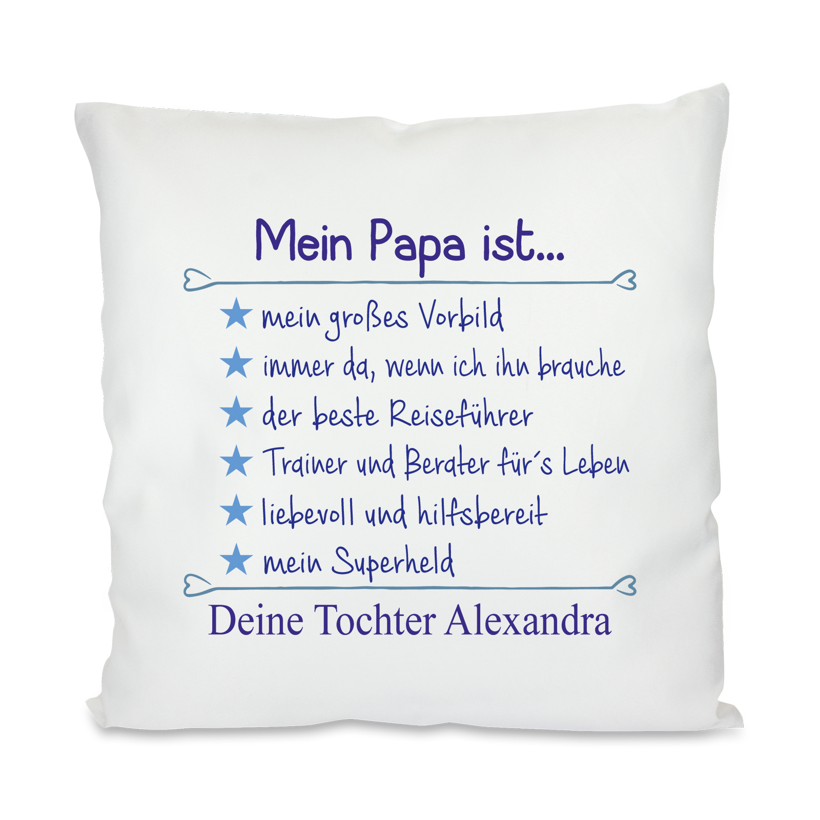 Bild von Kissen mit Motiv Modell: Mein Papa ist...