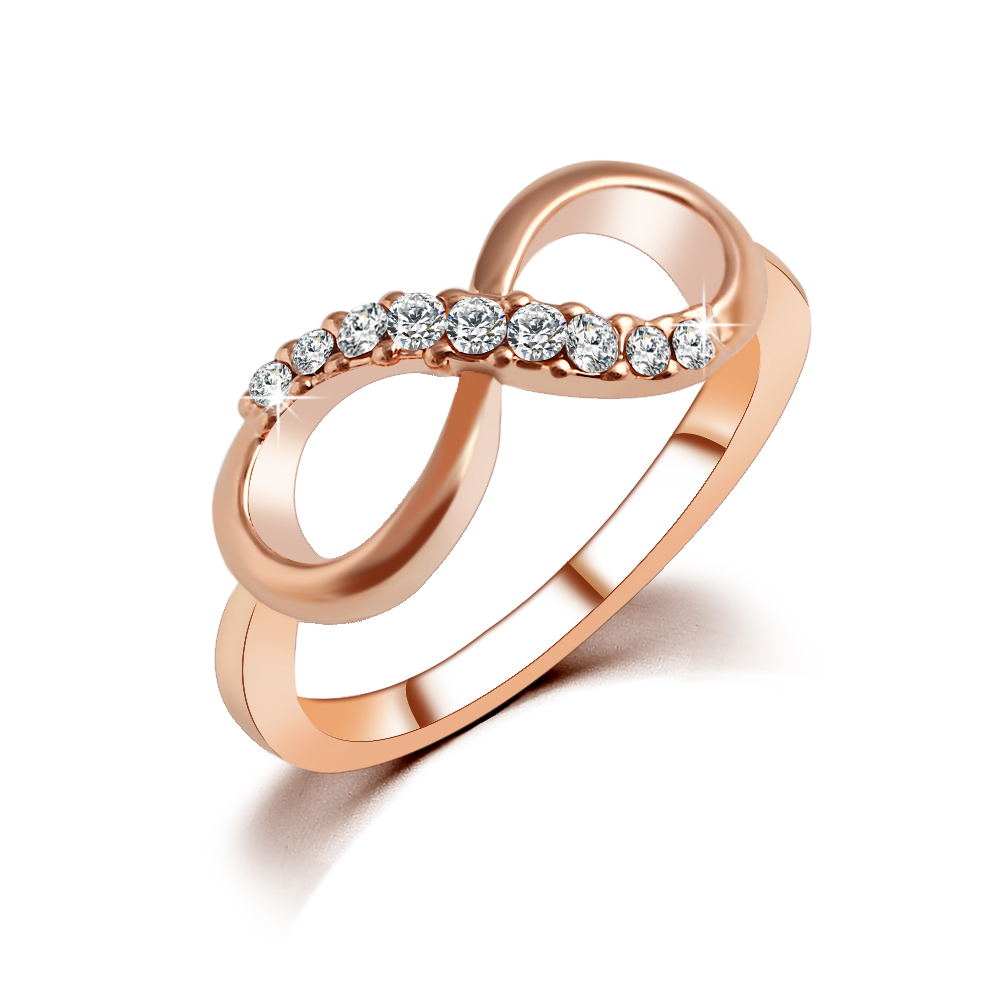 Bild von Damenring Infinity mit Strass Steinen - goldfarbig