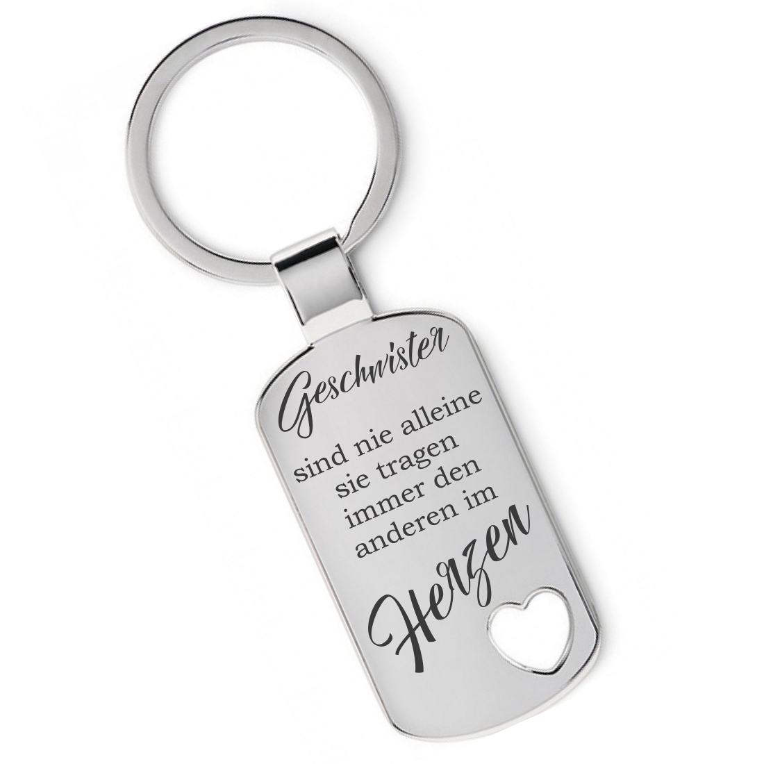 Bild von Lieblingsmensch Schlüsselanhänger Geschwister sind nie allein - ein tolles Geschenk und Glücksbringer (Schlüsselanhänger mit Gravur, inklusive Schlüsselring), Robuste und filigrane Lasergravur