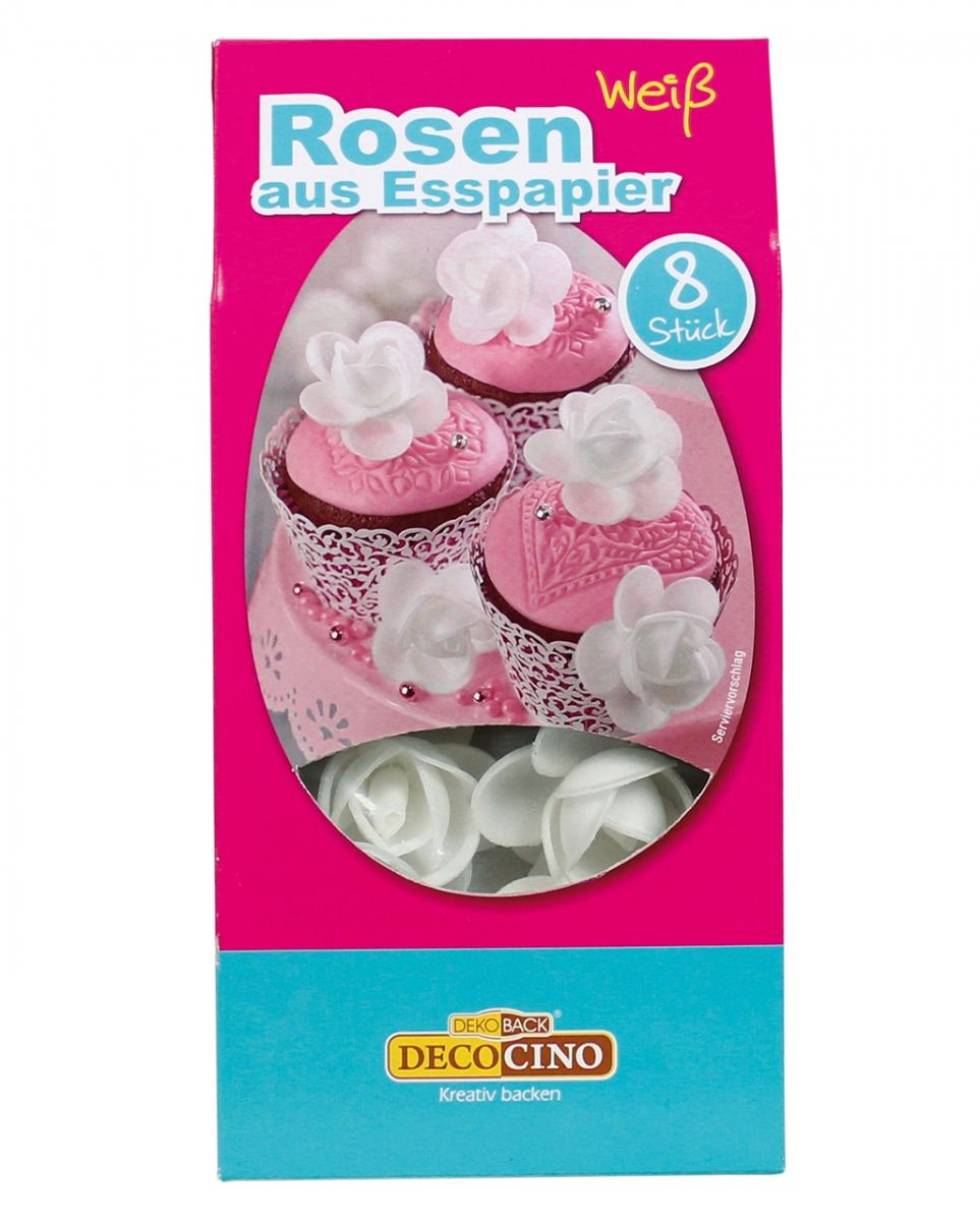 Bild von Weiße Esspapier Rosen 8 St. ✿ bestellen