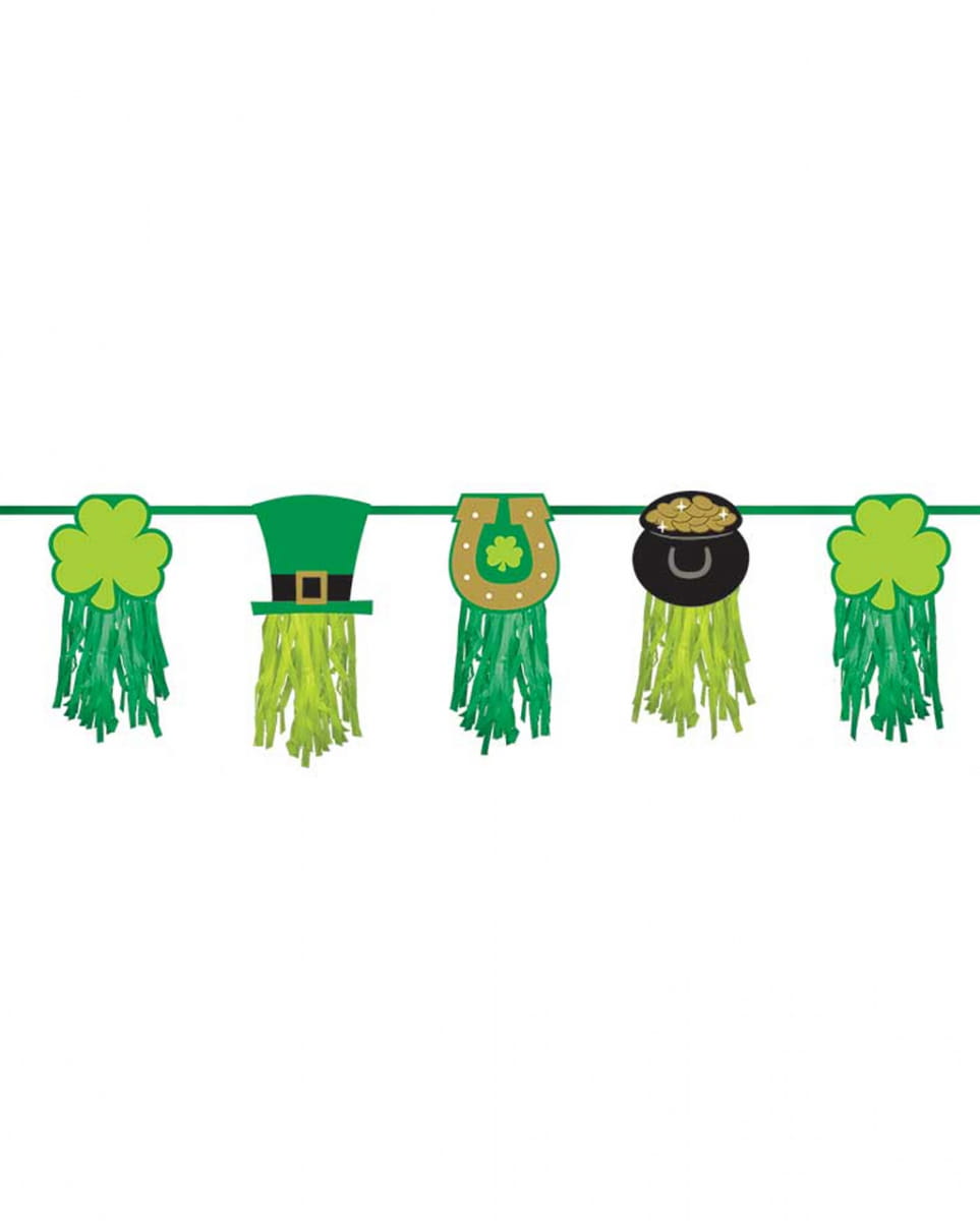 Bild von Grüne St. Patricks Day Girlande mit Motiv 2,43m