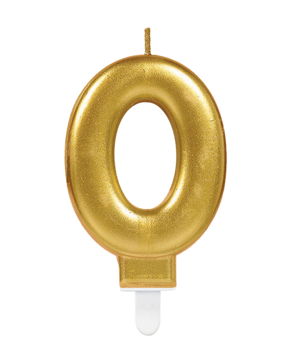 Bild von Zahlenkerze 0 Metallisch Gold