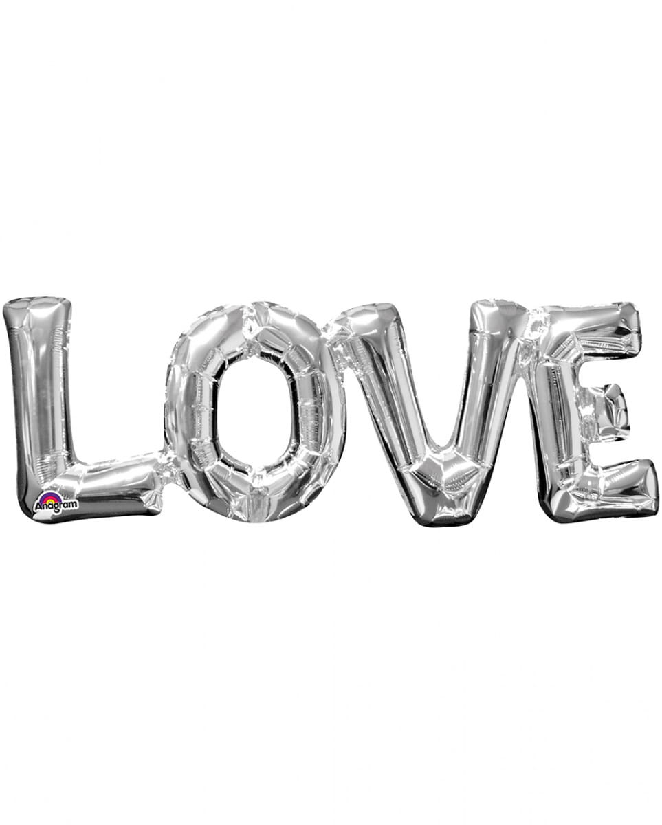Bild von Silberner Schriftzug Love Folienballon