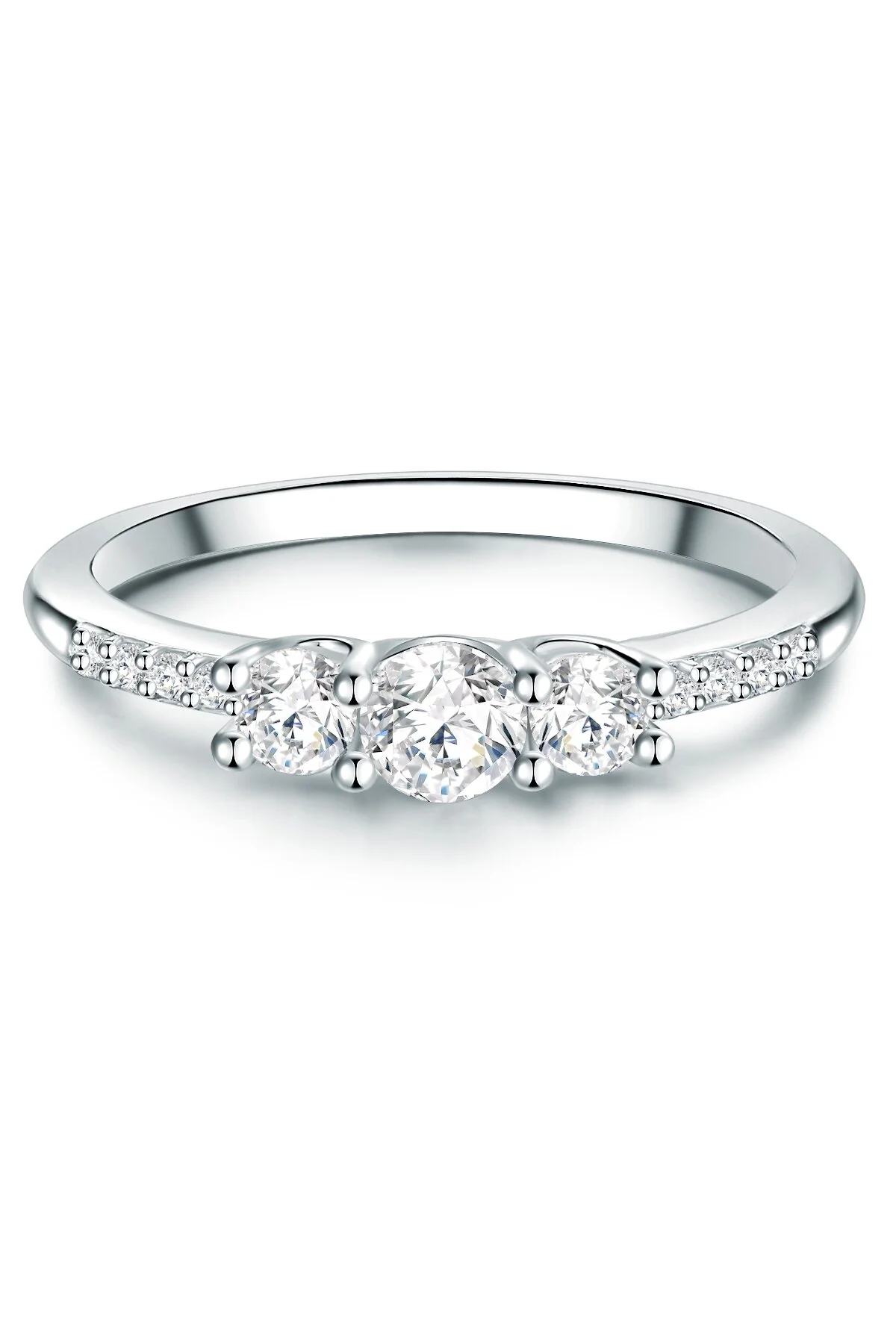 Bild von Trilani Silberring Ring Sterling Silber Zirkonia Weiß für Damen - 58