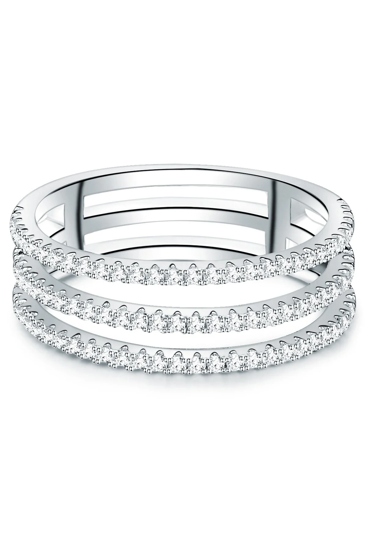 Bild von Trilani Silberring Ring Sterling Silber Zirkonia Weiß für Damen - 60