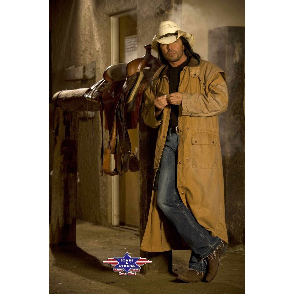 Bild von Staubmantel Duster Reitermantel -Goldfield- ungeölt v. Stars&Stripes Größe XL