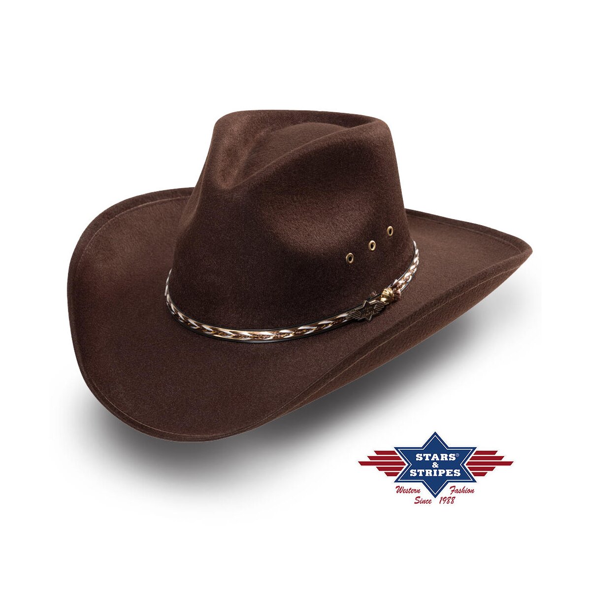 Bild von Brauner mexikanischer Fauxfelthut, Westernhut, Cowboyhut Kansas 57