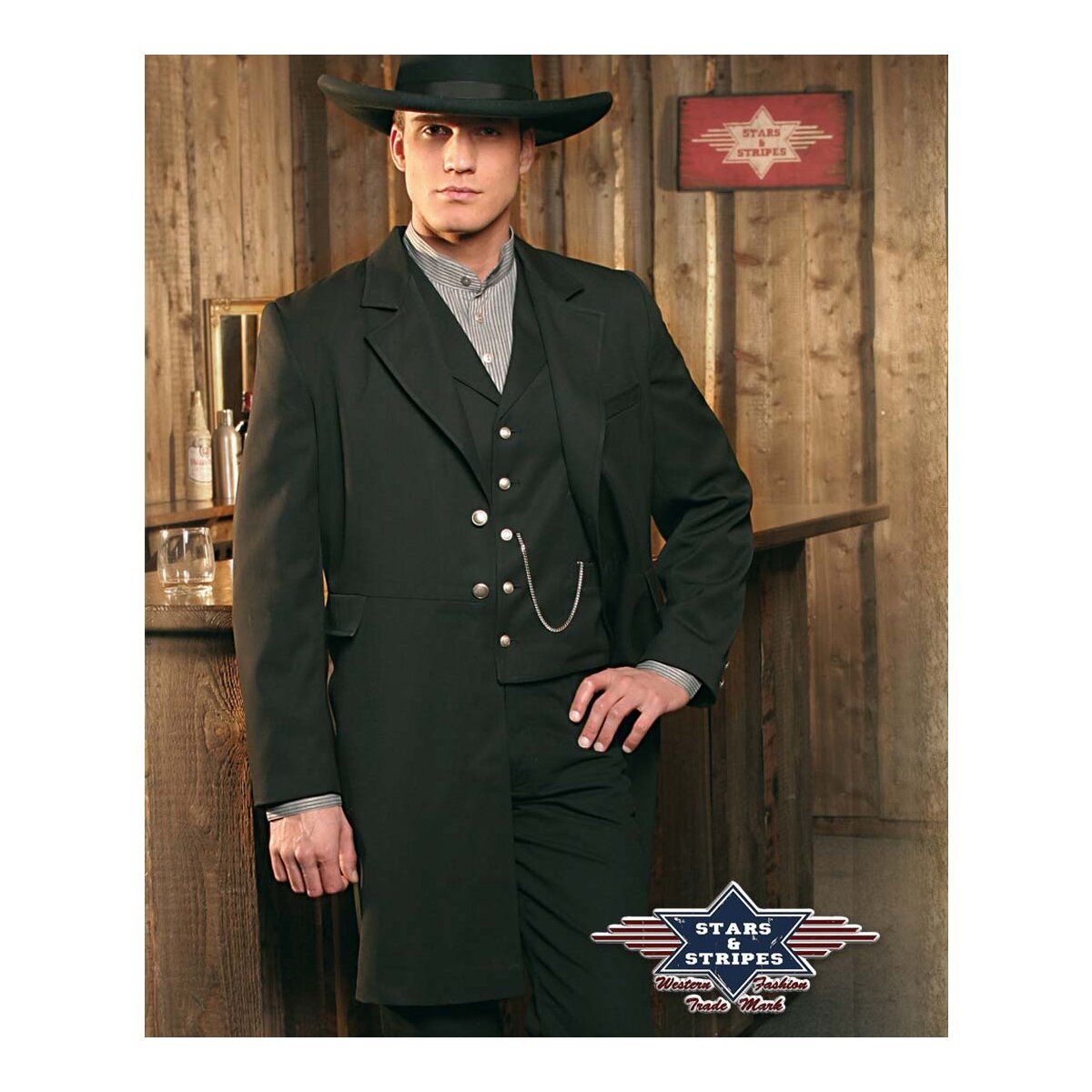 Bild von Schwarzer Gehrock, Old Style Sakko 3XL