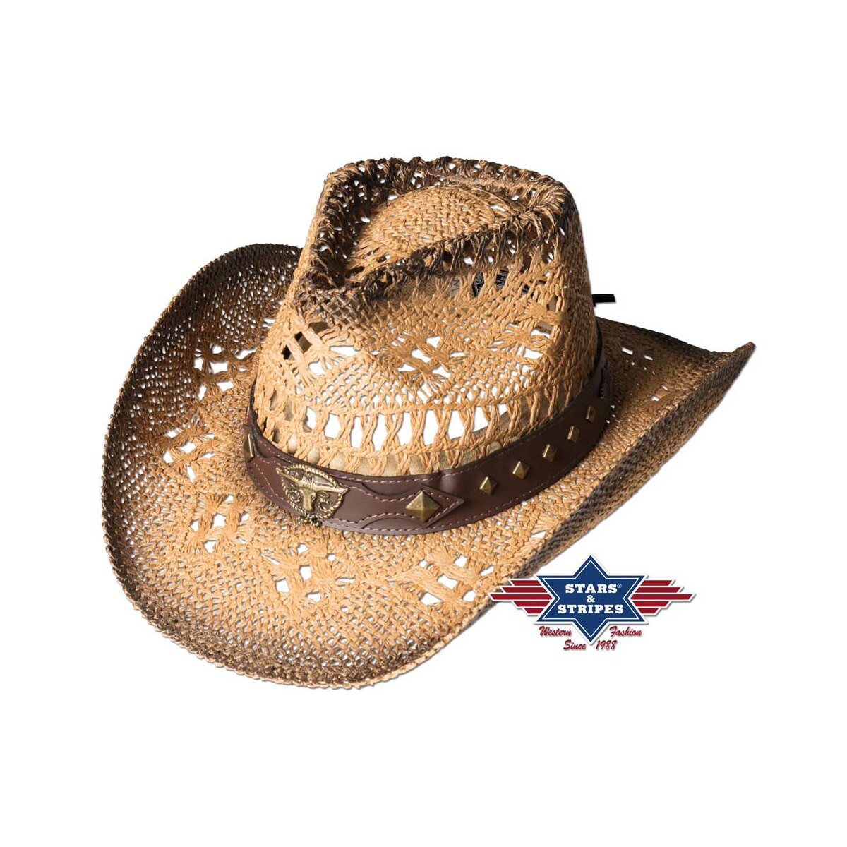 Bild von Stars & Stripes Cowboyhut Sunset Strohhut mit formbarer Krempe