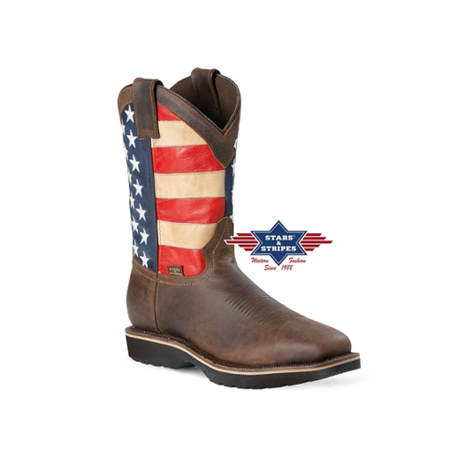 Bild von Stalltaugliche Western-Workerboots mit dekorativer US-Flagge