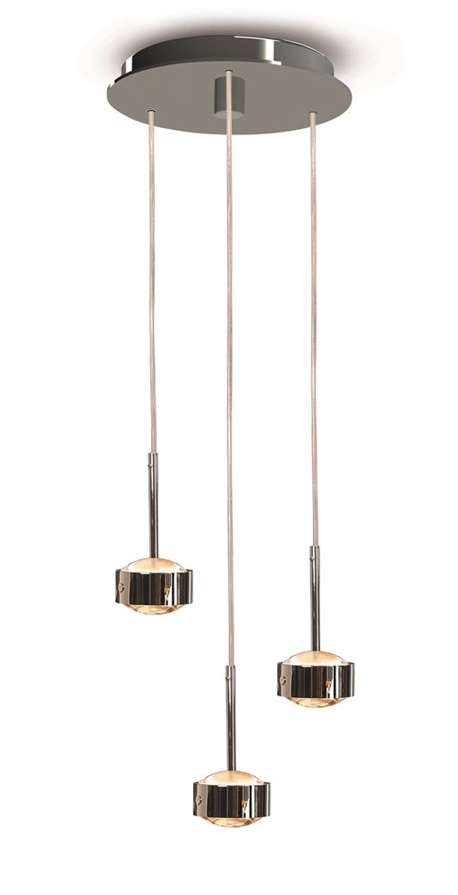 Bild von Top Light PUK MAXX DROP TRIO LED-Pendelleuchte chrom gl?nzend 5-360032