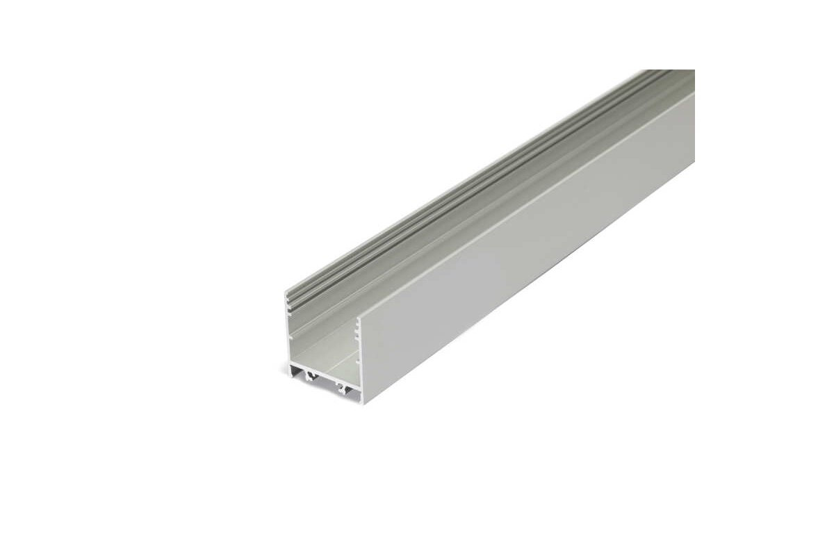 Bild von 4 Meter LED Alu Profil Aufbau breit 02 Silber eloxiert 30mm Serie Varia