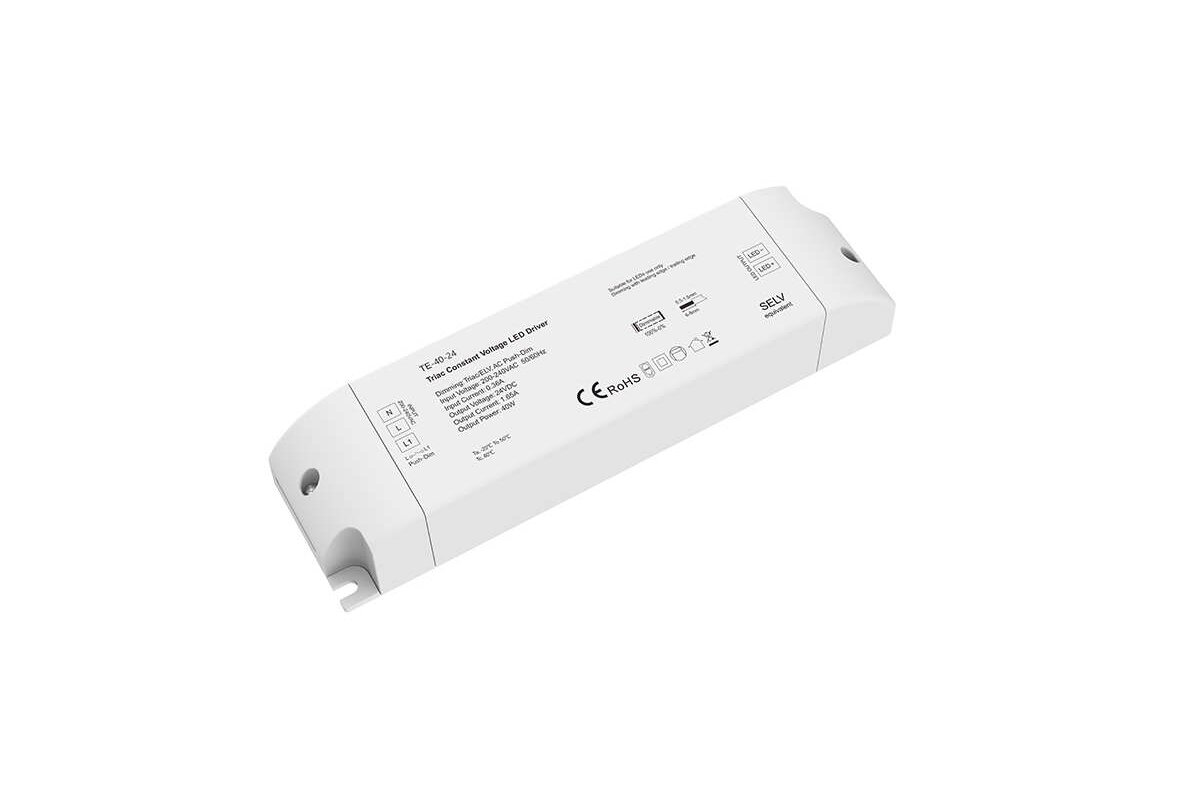 Bild von 24V LED Netzteil 40W Dimmbar Triac und Push to Dim für Möbeleinbau