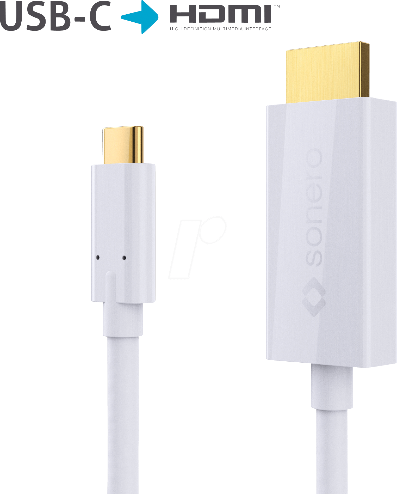 Bild von SON X-UCC011-010 - USB C Stecker auf HDMI Kabel, DP Mode, 4K60 , 1 m, weiß
