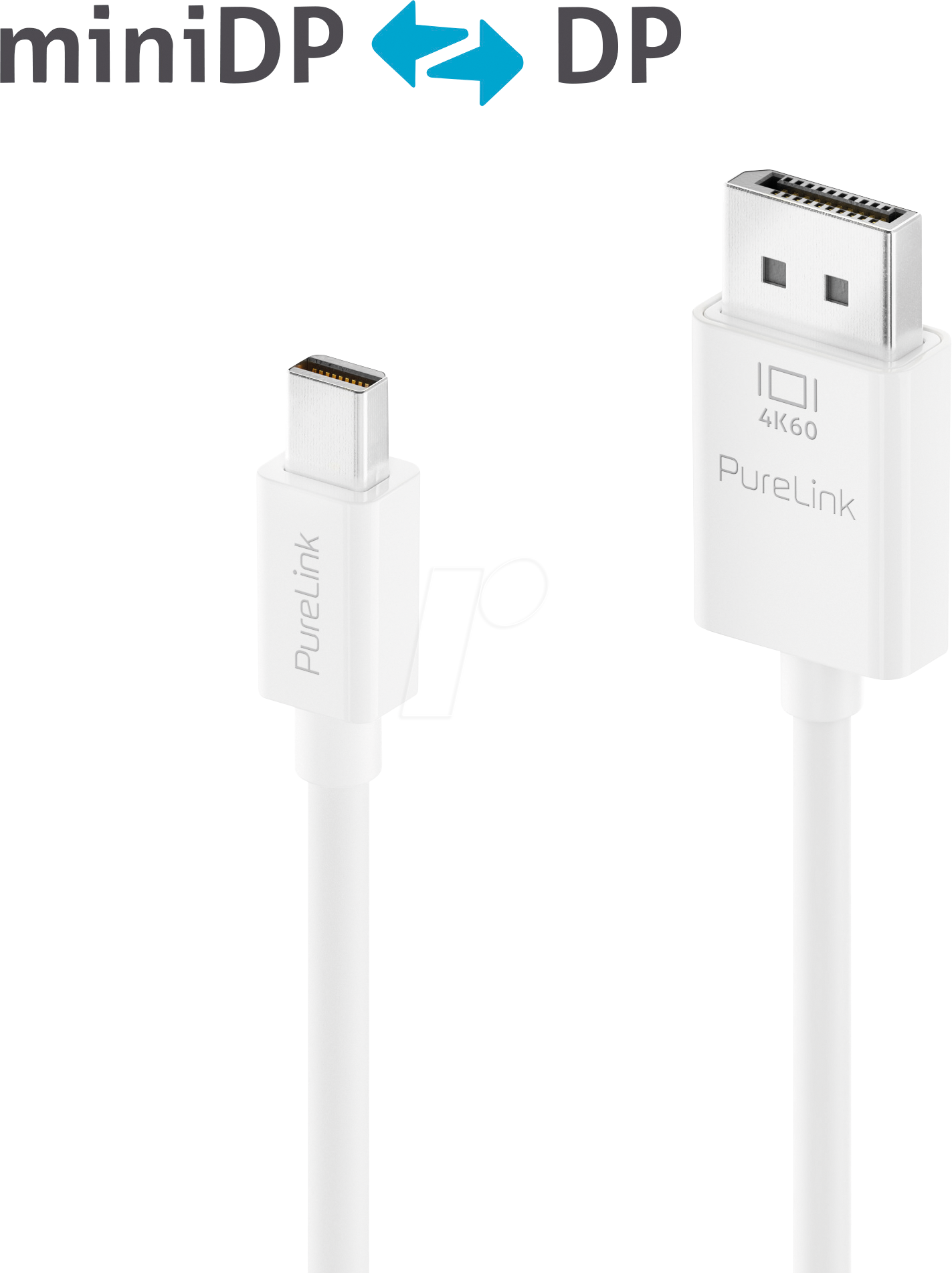 Bild von PureLink Mini DisplayPort auf DisplayPort Kabel - 4K60 - iSerie - weiß - 1,50m