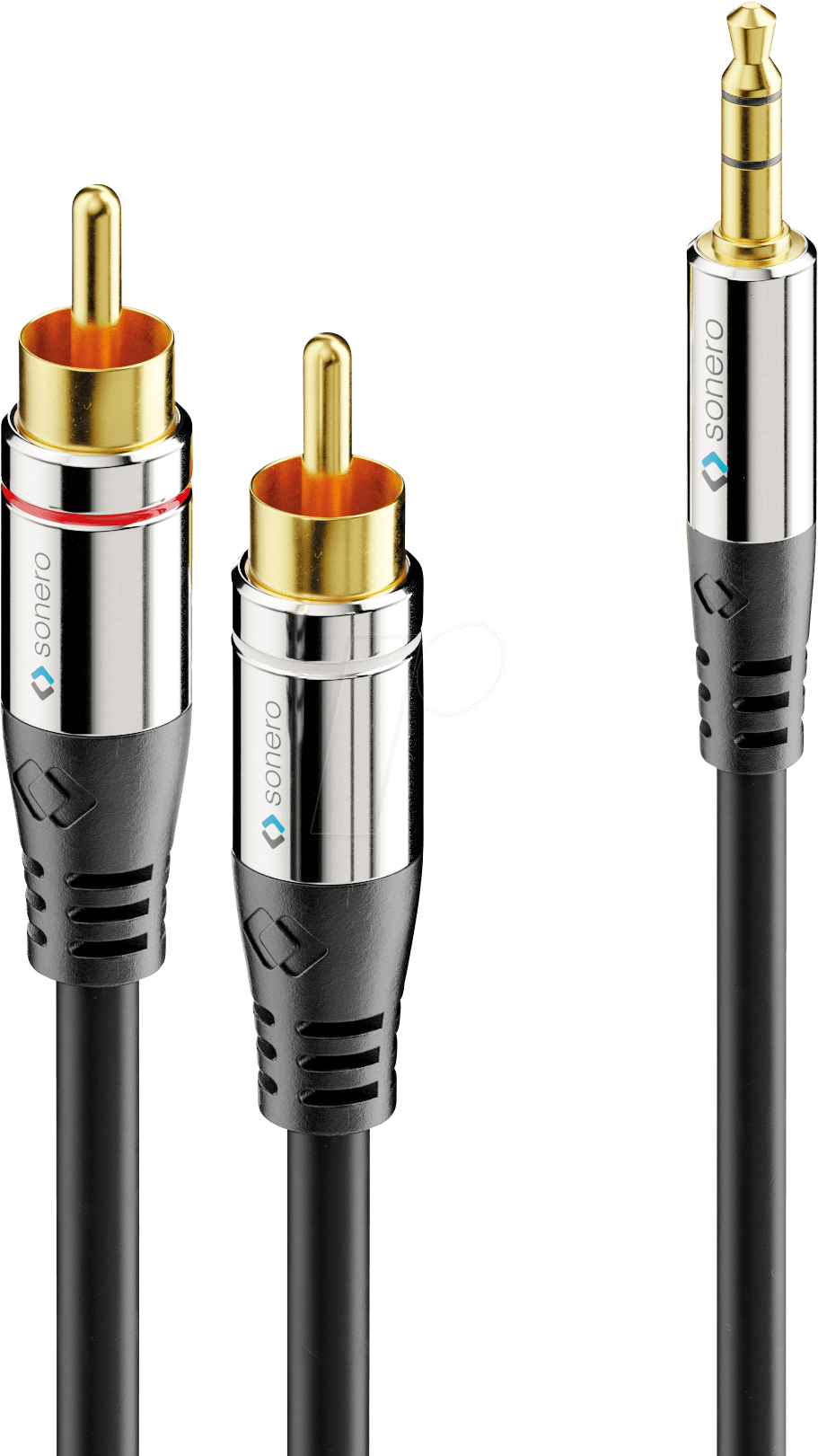 Bild von sonero 2x Cinch auf 3.5mm Audio Kabel 5.0m - 3.5mm - Männlich - 2 x RCA - Männlich - 5 m - Schwarz (S-AC600-050)