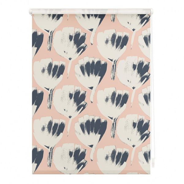 Bild von Lichtblick Klemmfix Tageslicht-Rollo mit Motiv, ohne Bohren, Blickdicht, Seitenzugrollo, Made in Germany, Julia Schumacher Jumbo Flowers on Salmon - Rot 90 cm x 150 cm (B x L)