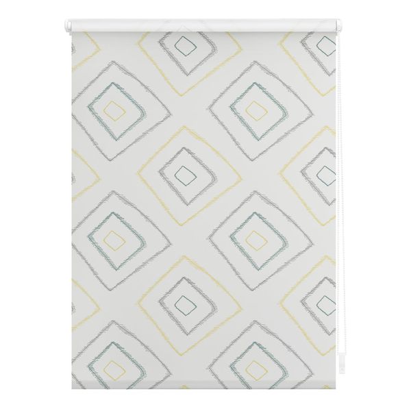 Bild von Lichtblick Klemmfix Verdunklungs-Rollo mit Motiv, ohne Bohren, Blickdicht, Seitenzugrollo, Made in Germany, Julia Schumacher, Stripy Boho Rectangle - Beige 45 cm x 150 cm (B x L)