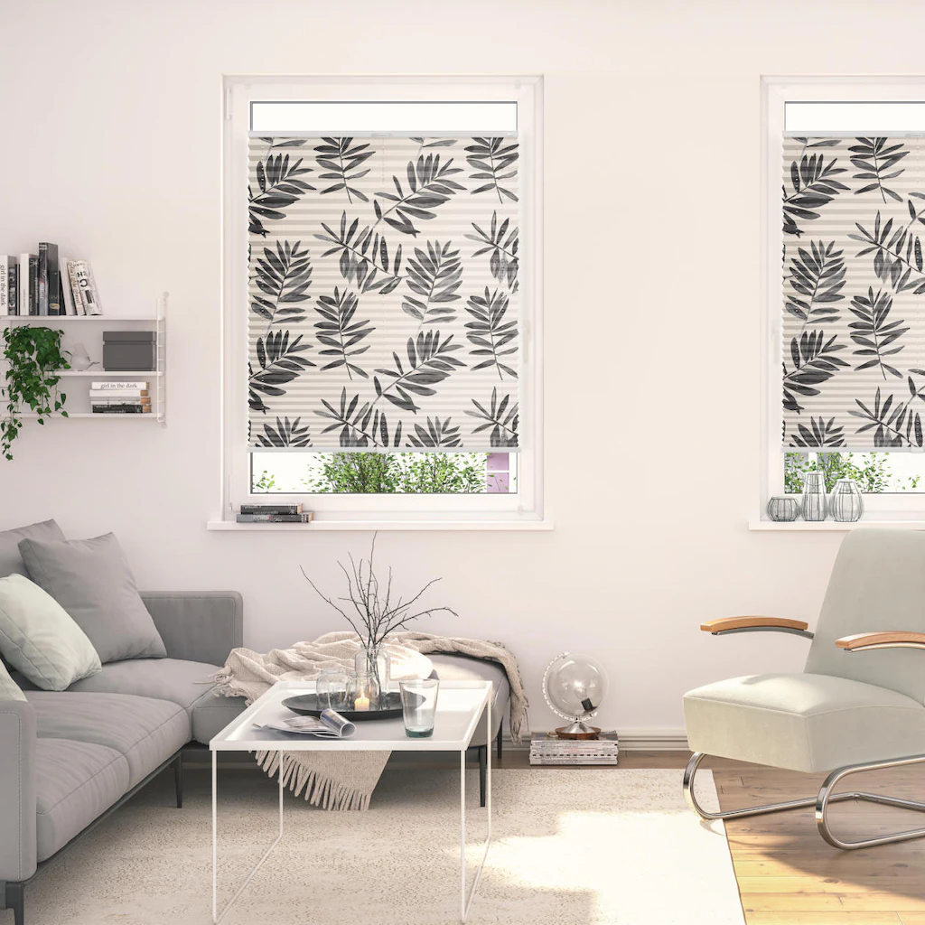 Bild von Lichtblick Plissee Klemmfix mit Motiv, ohne Bohren, Verspannt, Blickdicht, Lichtdruchlässig, Made in Germany, Julia Schumacher, Black Watercolor Branches - Schwarz 80 x 130 cm (B x L)