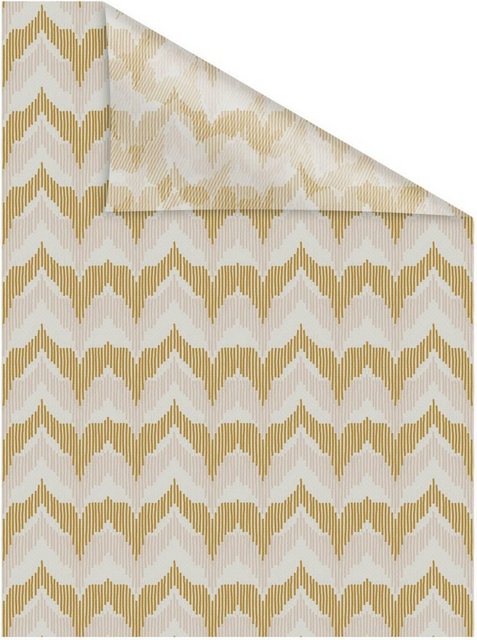 Bild von Lichtblick Fensterfolie selbstklebend mit Motiv von Julia Schumacher, Sichtschutz, merhfach Ablösbar, Montage ohne Rakel, Made in Germany Boho Zig Zag - Gelb 50 cm x 50 cm (B x L)