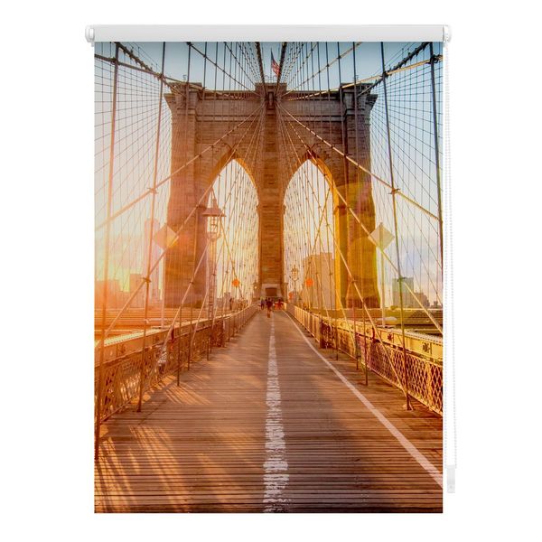 Bild von LICHTBLICK ORIGINAL Seitenzugrollo »Rollo Klemmfix, ohne Bohren, Verdunkelung, Brooklyn Bridge - Orange«, verdunkelnd, Verdunkelung-energiesparend, freihängend