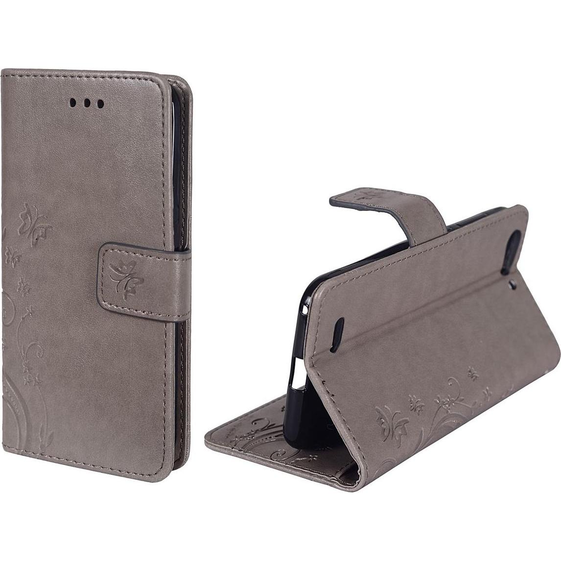 Bild von König Design Schutz Handy Hülle für ZTE Blade V6 Case Cover Tasche Wallet Etui Handyhülle Neu (ZTE Blade V6), Smartphone Hülle, Grau