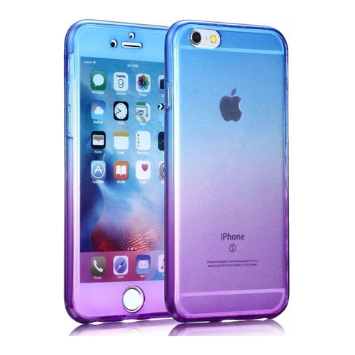 Bild von König Design Apple iPhone 6 / 6s Full Body 360 Silikon Handyhülle Case Hülle Blau / Violett