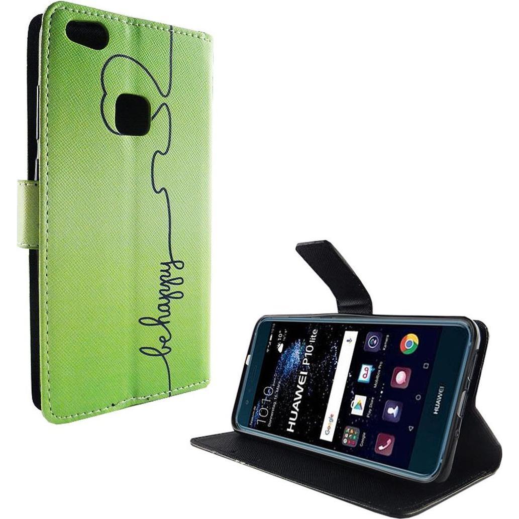 Bild von König Design Hülle Handy Schutz für Huawei P10 Lite Case Cover Tasche Wallet Etui Handyhülle (Huawei P10 Lite), Smartphone Hülle, Grün