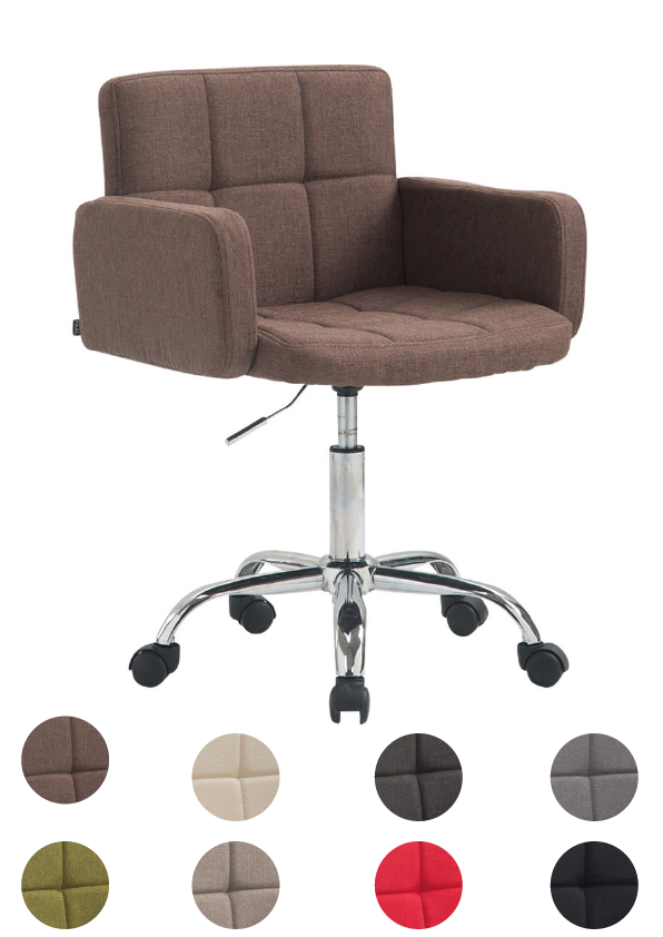 Bild von CLP Arbeitshocker Los Angeles Mit Stoffbezug I Höhenverstellbarer Hocker Mit Leichtlaufrollen Aus Kunststoff, Farbe:grau