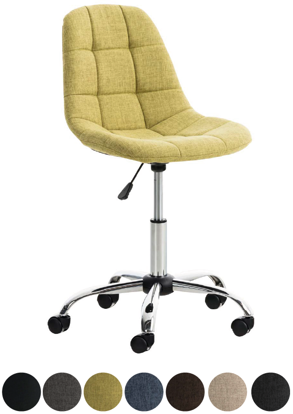 Bild von CLP Bürostuhl Emil I Höhenverstellbarer Drehstuhl Mit Stoffbezug Und Metallgestell In Chromoptik I Schreibtischstuhl Mit Gestepptem Sitz, Farbe:Creme