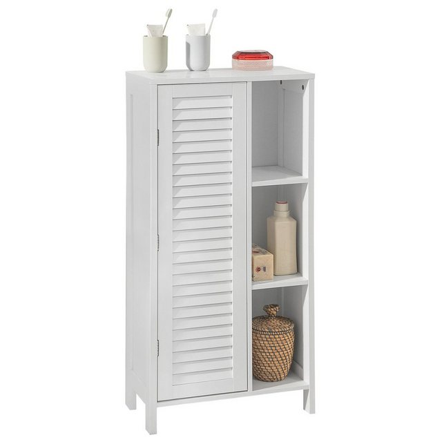 Bild von SoBuy Badkommode BZR39, Badschrank mit Lamellentür Badezimmerschrank Aufbewahrungsschrank