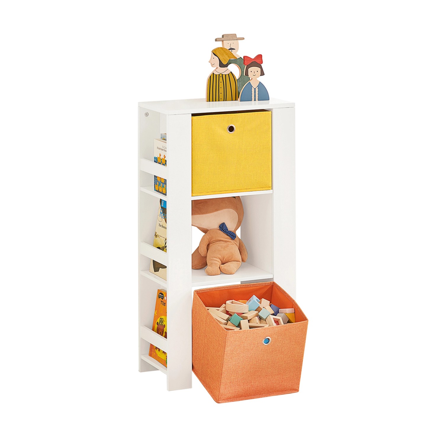 Bild von SoBuy Kinder Bücherregal mit Turm-Design Kinderregal Spielzeugregal Weiß KMB48-W