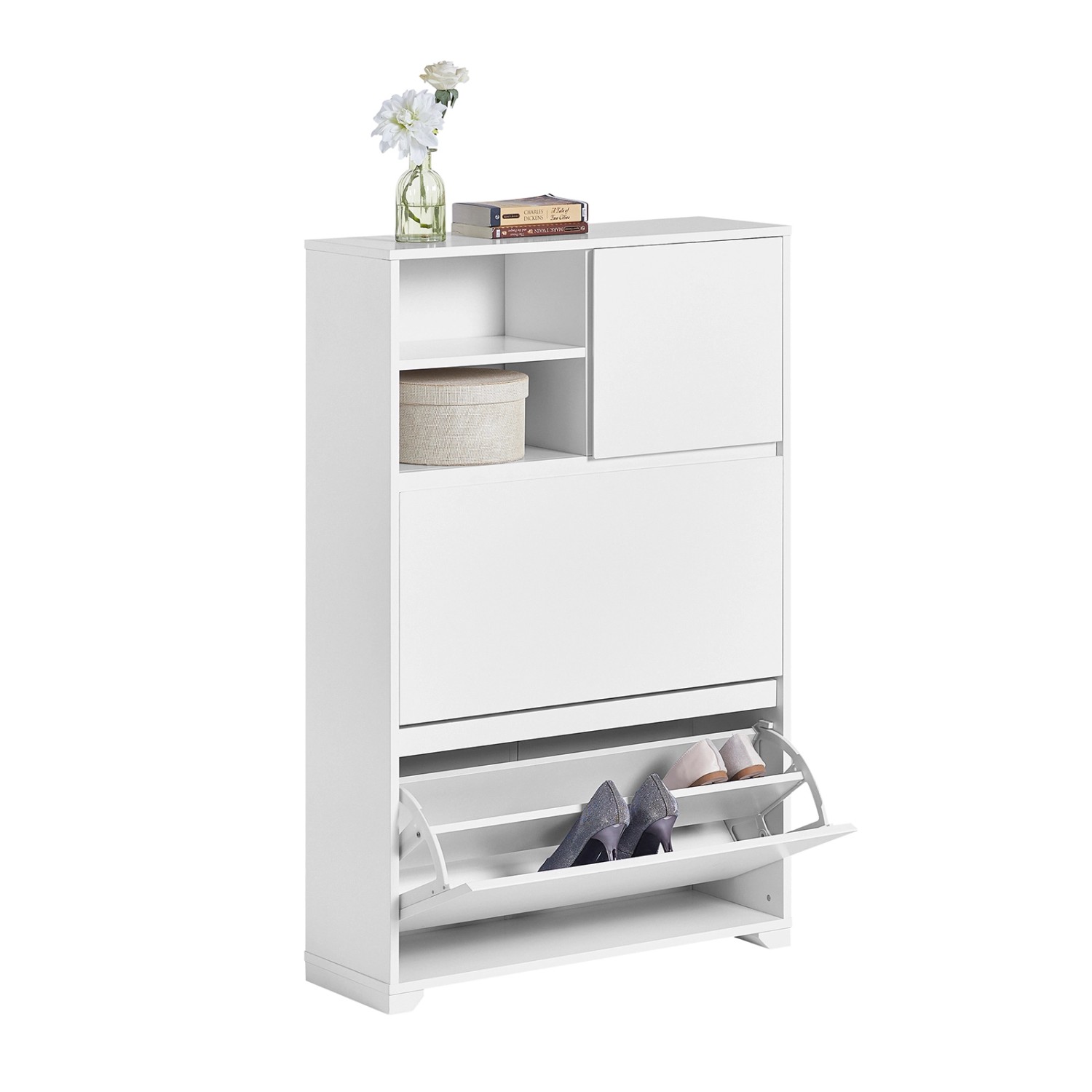 Bild von SoBuy Flur Schuhschrank Schuhregal Schuhaufbewahrungsschrank, FSR111-W Weiß