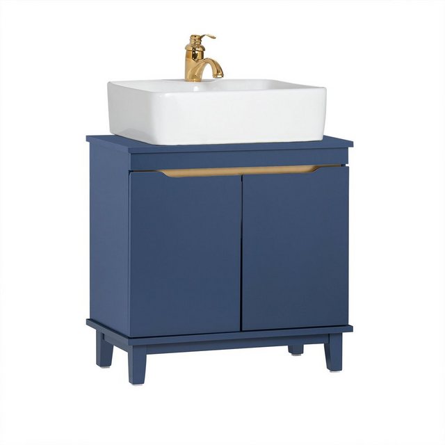 Bild von SoBuy Waschbeckenunterschrank BZR113 Badschrank Badezimmerschrank Waschtisch Unterschrank Badmöbel Blau