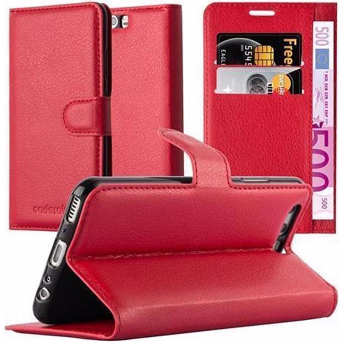 Bild von Cadorabo Book mit Standfunktion Cover (Huawei P10), Smartphone Hülle, Rot