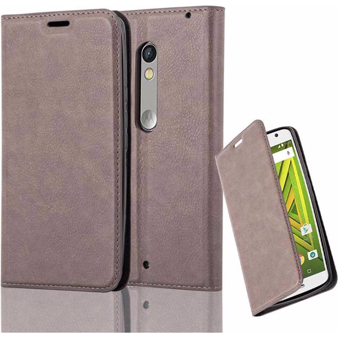 Bild von Cadorabo Book Invisible Magnet Cover (Motorola Moto X Play), Smartphone Hülle, Braun