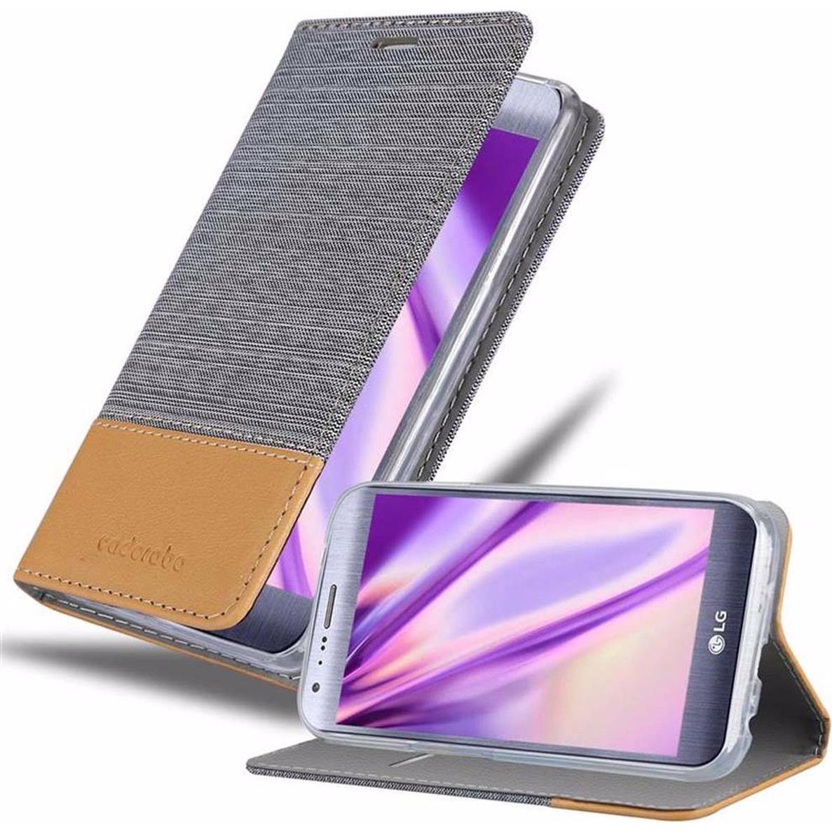 Bild von Cadorabo Book Jeans Optik Cover (LG X Cam), Smartphone Hülle, Grau