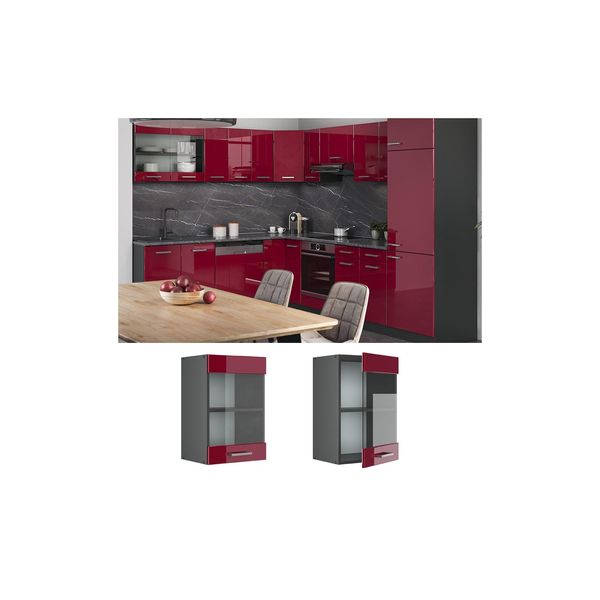 Bild von VICCO Küchenschrank Hängeschrank Hängeglasschrank 40 cm R-Line Anthrazit