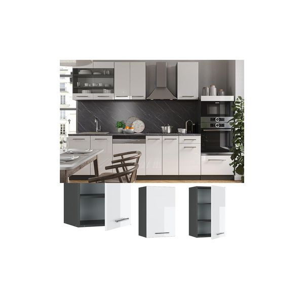 Bild von VICCO Hängeschrank 45 cm Weiß Hochglanz Küchenschrank Hängeschrank Küchenzeile Fame-Line