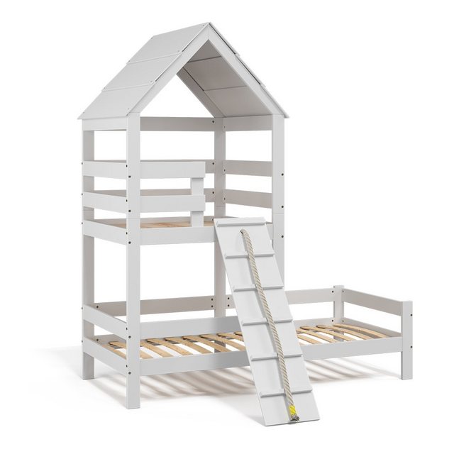 Bild von VitaliSpa Kinderbett Teddy 90x200cm Spielturm Bett Spielbett Jugendbett Hausbett Weiß