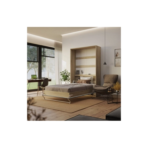 Bild von SMARTBett Schrankbett Standard 90/120/140/160x200 cm in Eiche Sonoma / Anthrazit Hochglanz
