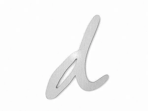 Bild von Kleinbuchstabe d - Schriftart Design aus Edelstahl - Staccato 18 cm