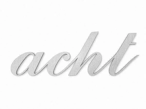 Bild von Edelstahl-Hausnummer als Zahlwort - Script - bis 5 Buchstaben - Höhe 10 cm