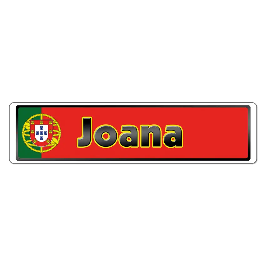 Bild von Namensschild mit portugiesischer Flagge und Ihrem Wunschtext