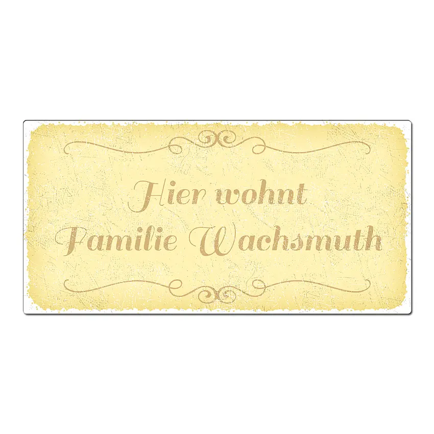 Bild von Türschild aus Aluminium vintage gelb 20 x 10 cm