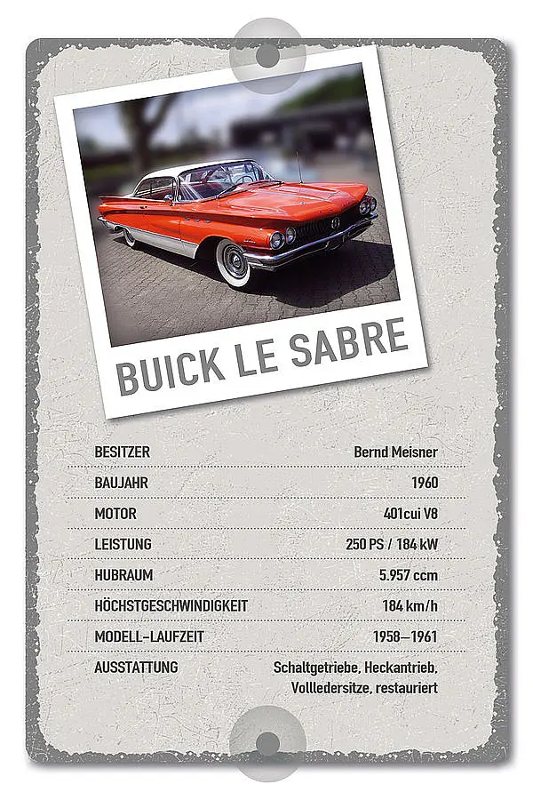 Bild von Präsentationsschild für Oldtimer 200 x 300 mm retro
