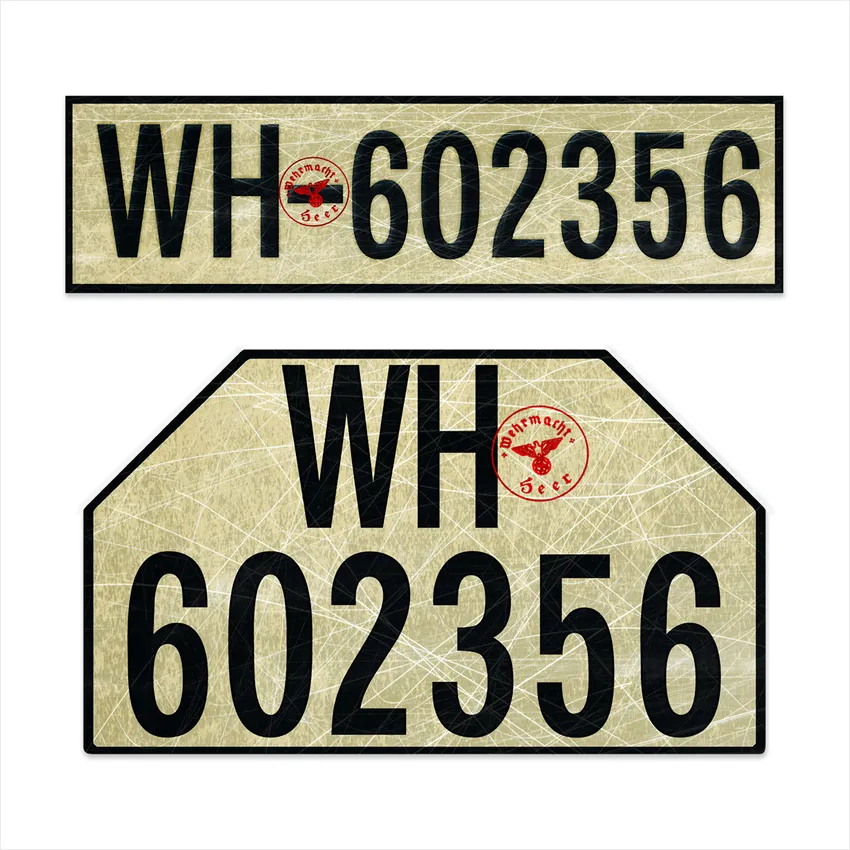 Bild von 2er-Set historische PKW Schilder - Wehrmacht Heer