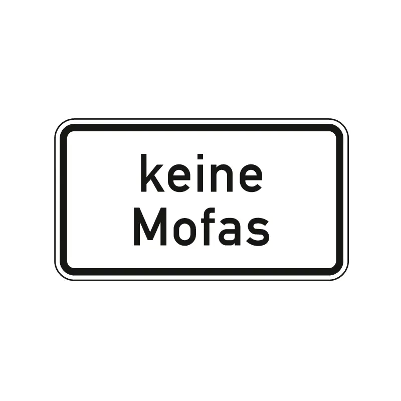 Bild von Verkehrszeichen Zusatzschild StVO - keine Mofas