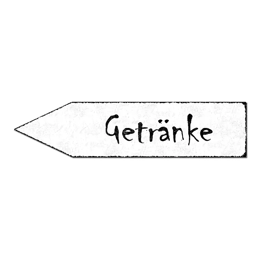 Bild von Wegweiser Getränke - Schild als Partydeko  -  41,5 x 10 cm