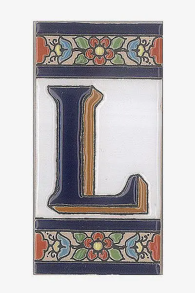 Bild von Spanische Fliesen aus Keramik - Buchstabe L